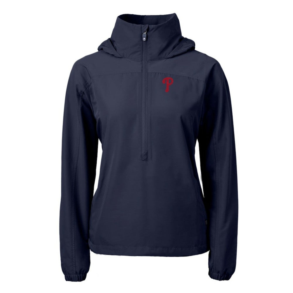 Philadelphia Phillies Cutter & Buck Women's Charter Eco Recycled Half-Zip Anorak Jacket - MLB Jackets