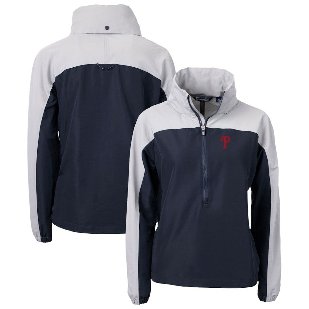 Philadelphia Phillies Cutter & Buck Women's Charter Eco Recycled Half-Zip Anorak Jacket - MLB Jackets