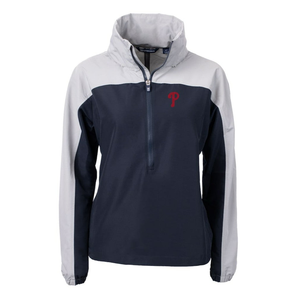 Philadelphia Phillies Cutter & Buck Women's Charter Eco Recycled Half-Zip Anorak Jacket - MLB Jackets
