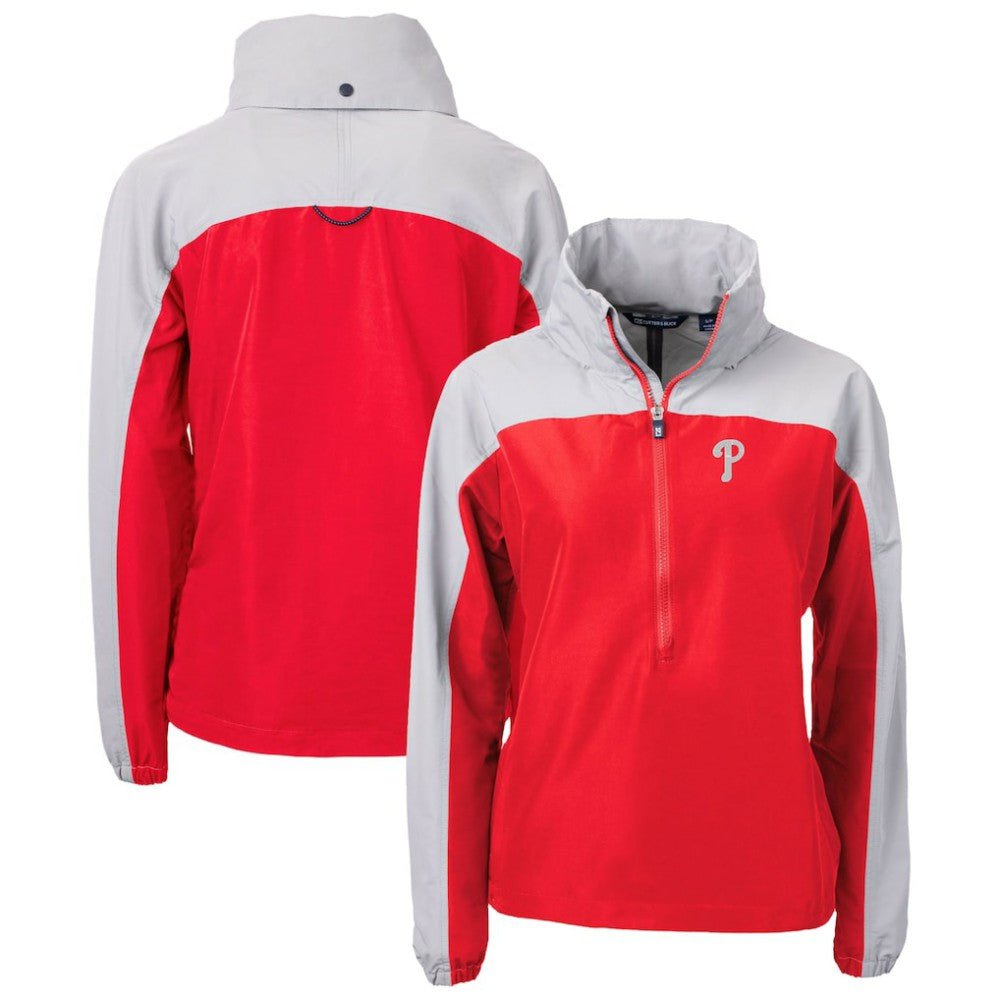Philadelphia Phillies Cutter & Buck Women's Charter Eco Recycled Half-Zip Anorak Jacket - MLB Jackets