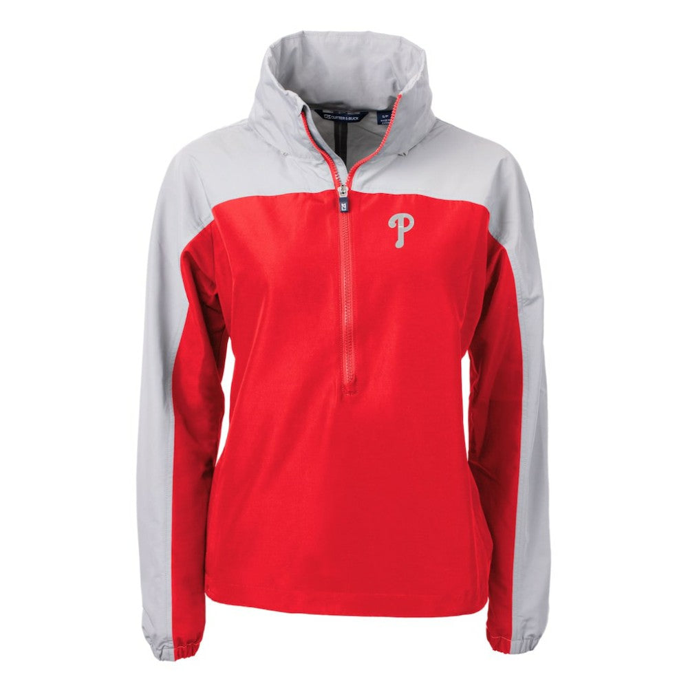 Philadelphia Phillies Cutter & Buck Women's Charter Eco Recycled Half-Zip Anorak Jacket - MLB Jackets
