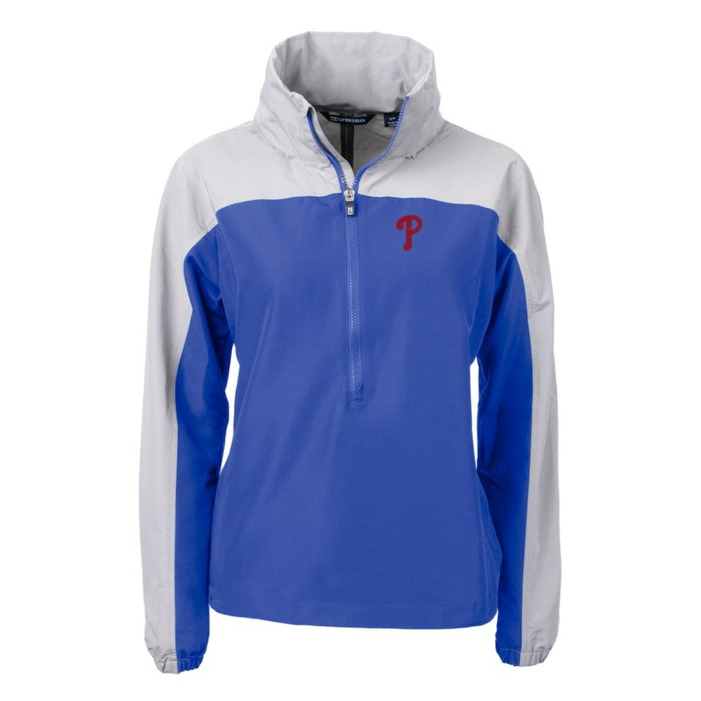 Philadelphia Phillies Cutter & Buck Women's Charter Eco Recycled Half-Zip Anorak Jacket - MLB Jackets