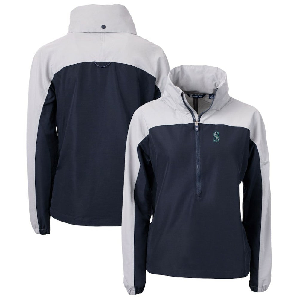 Seattle Mariners Cutter & Buck Women's Charter Eco Recycled Half-Zip Anorak Jacket - MLB Jackets