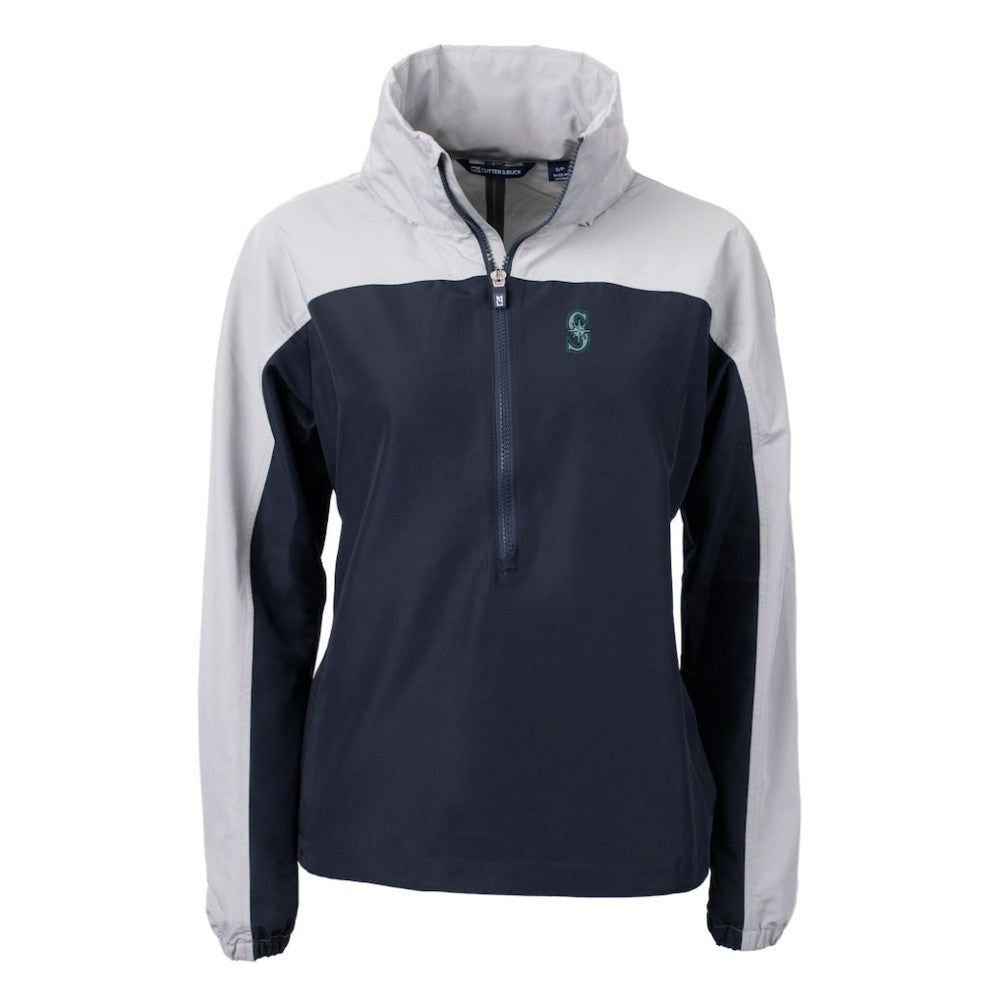 Seattle Mariners Cutter & Buck Women's Charter Eco Recycled Half-Zip Anorak Jacket - MLB Jackets