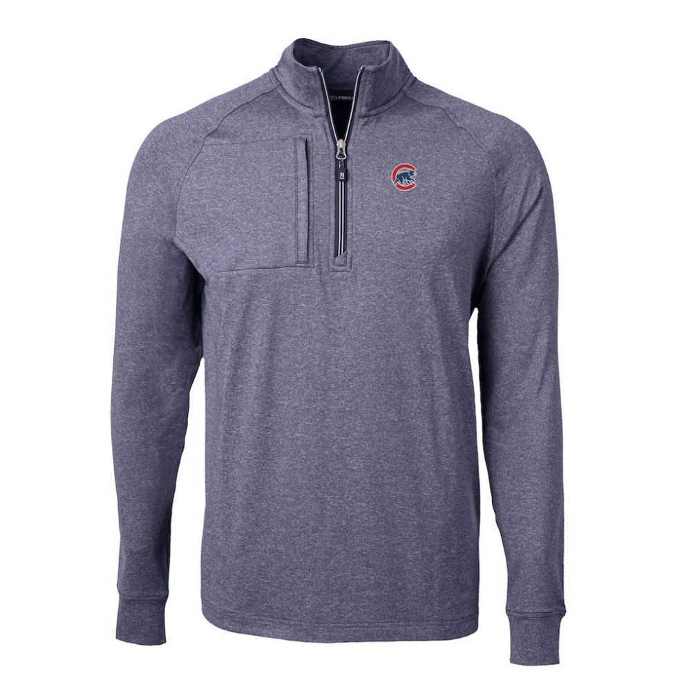 Chicago Cubs Cutter & Buck Big & Tall Adapt Eco Knit Stretch Recycled Quarter-Zip Pullover Top - MLB Pullover
