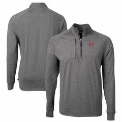 Cincinnati Reds Cutter & Buck Big & Tall Adapt Eco Knit Stretch Recycled Quarter-Zip Pullover Top - MLB Pullover