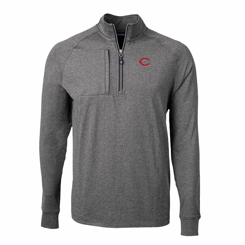 Cincinnati Reds Cutter & Buck Big & Tall Adapt Eco Knit Stretch Recycled Quarter-Zip Pullover Top - MLB Pullover
