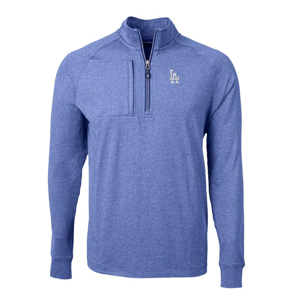 Los Angeles Dodgers Cutter & Buck Big & Tall Adapt Eco Knit Stretch Recycled Quarter-Zip Pullover Top - MLB Pullover