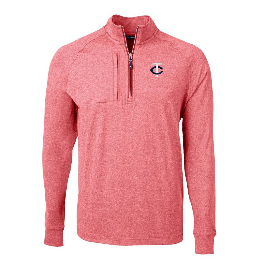 Minnesota Twins Cutter & Buck Big & Tall Adapt Eco Knit Stretch Recycled Quarter-Zip Pullover Top - MLB Pullover