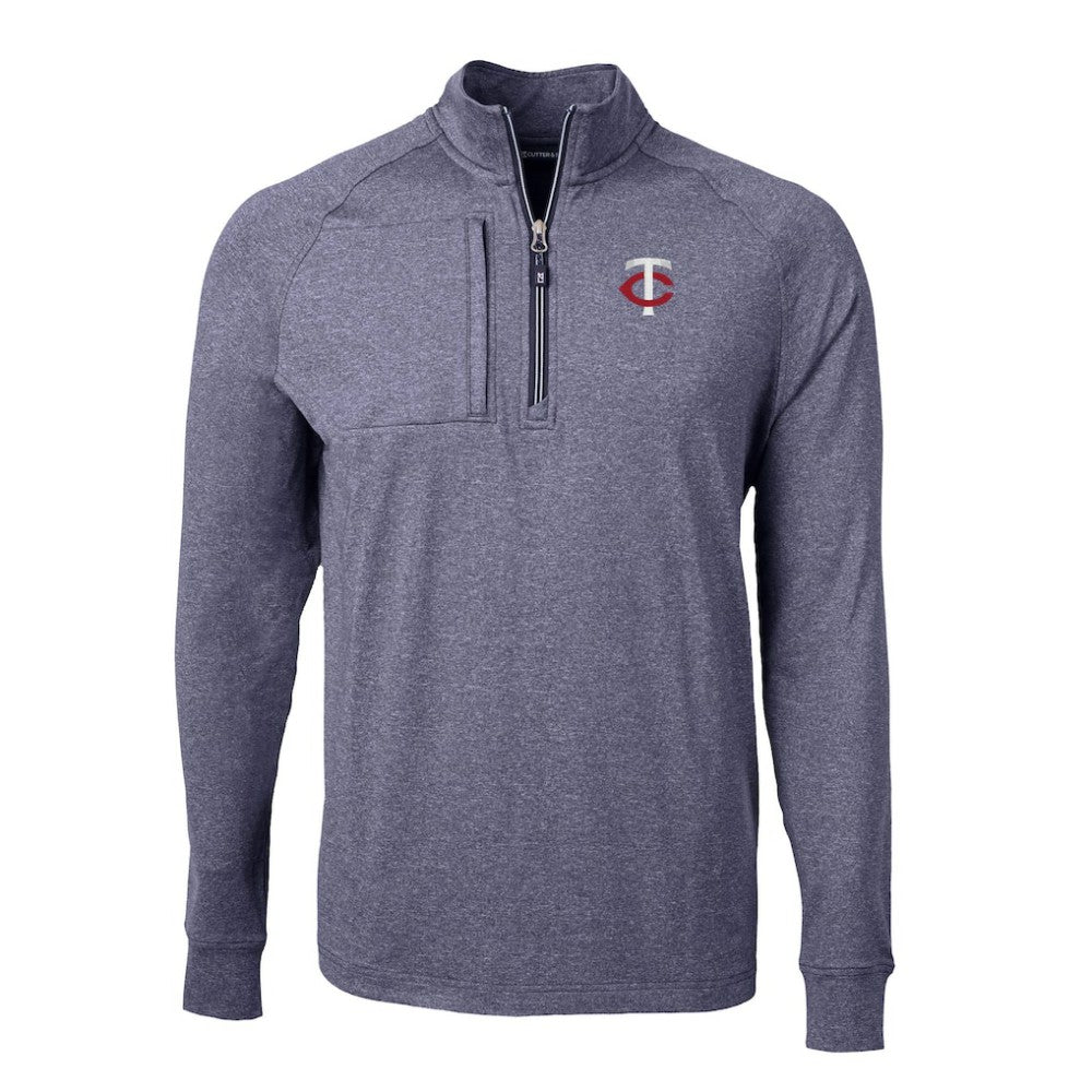 Minnesota Twins Cutter & Buck Big & Tall Adapt Eco Knit Stretch Recycled Quarter-Zip Pullover Top - MLB Pullover