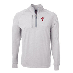 Philadelphia Phillies Cutter & Buck Big & Tall Adapt Eco Knit Stretch Recycled Quarter-Zip Pullover Top - MLB Pullover