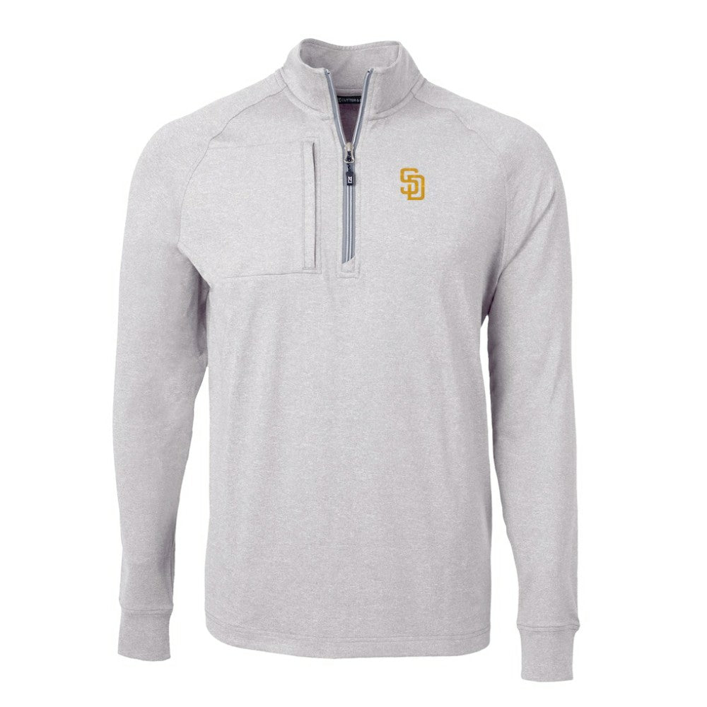 San Diego Padres Cutter & Buck Big & Tall Adapt Eco Knit Stretch Recycled Quarter-Zip Pullover Top - MLB Pullover