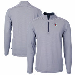 Cleveland Guardians Cutter & Buck Virtue Eco Pique Micro Stripe Big & Tall Recycled Quarter-Zip Pullover Top - MLB Pullover