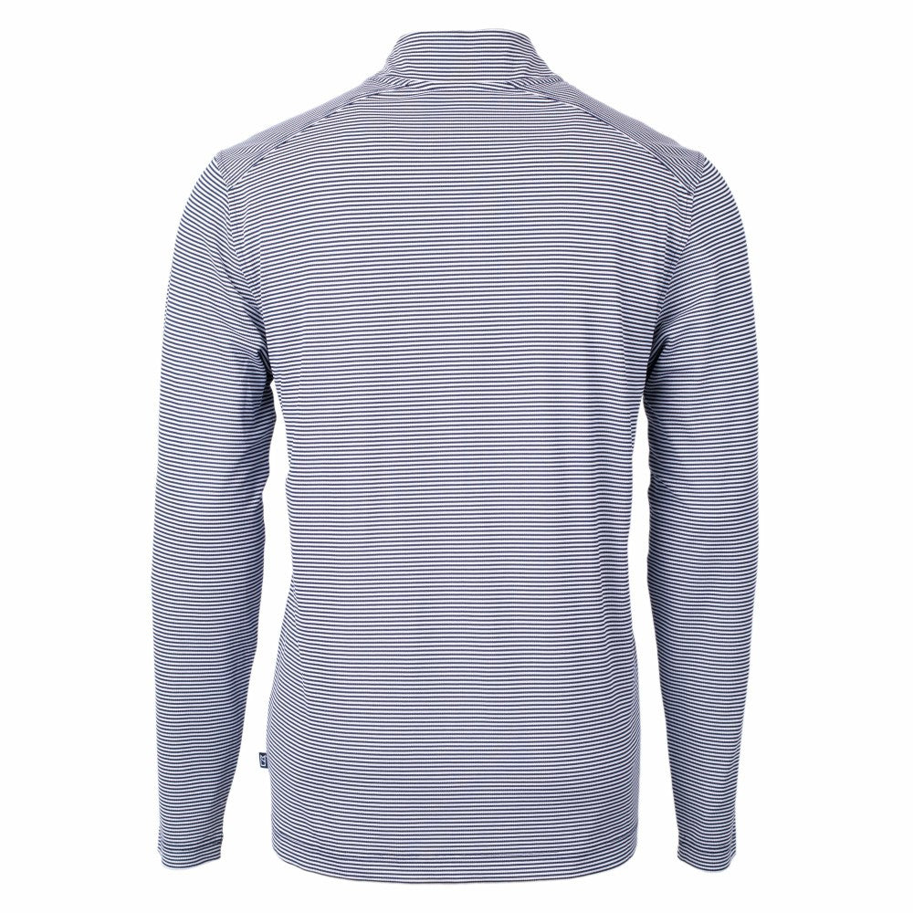 Cleveland Guardians Cutter & Buck Virtue Eco Pique Micro Stripe Big & Tall Recycled Quarter-Zip Pullover Top - MLB Pullover