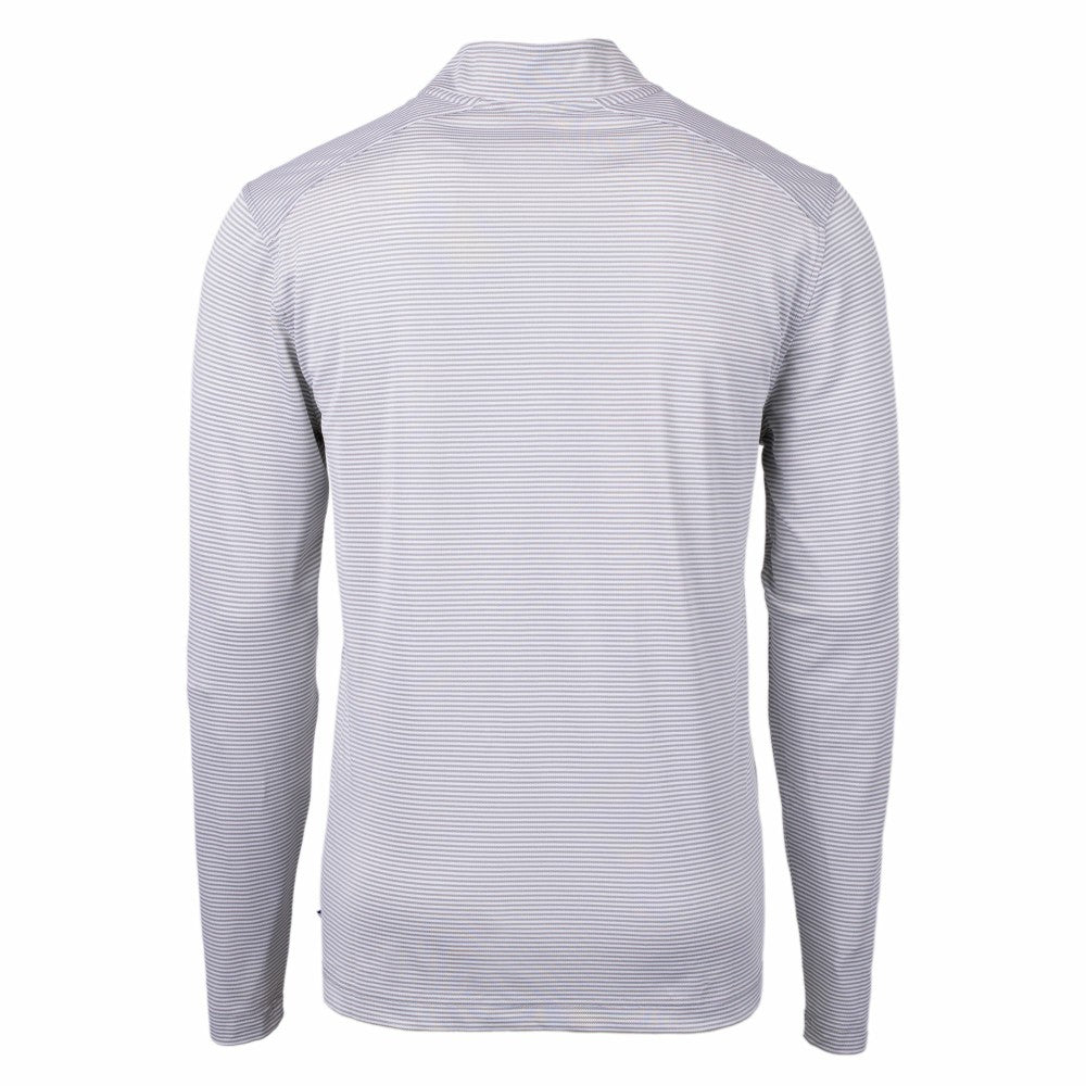 Cleveland Guardians Cutter & Buck Virtue Eco Pique Micro Stripe Big & Tall Recycled Quarter-Zip Pullover Top - MLB Pullover