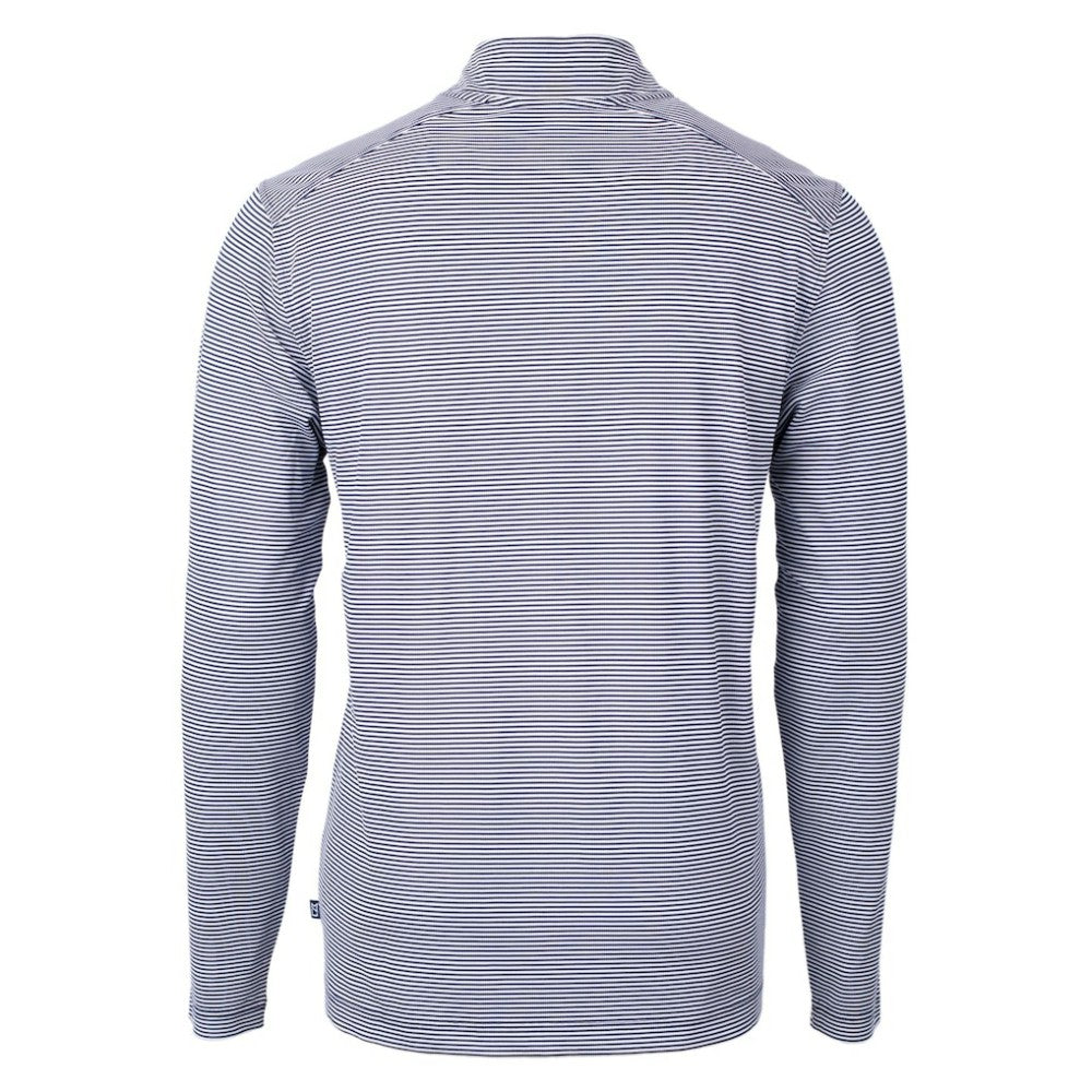 Houston Astros Cutter & Buck Virtue Eco Pique Micro Stripe Big & Tall Recycled Quarter-Zip Pullover Top - MLB Pullover