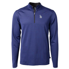 Los Angeles Dodgers Cutter & Buck Virtue Eco Pique Micro Stripe Big & Tall Recycled Quarter-Zip Pullover Top - MLB Pullover