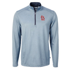 St. Louis Cardinals Cutter & Buck Virtue Eco Pique Micro Stripe Big & Tall Recycled Quarter-Zip Pullover Top - MLB Pullover