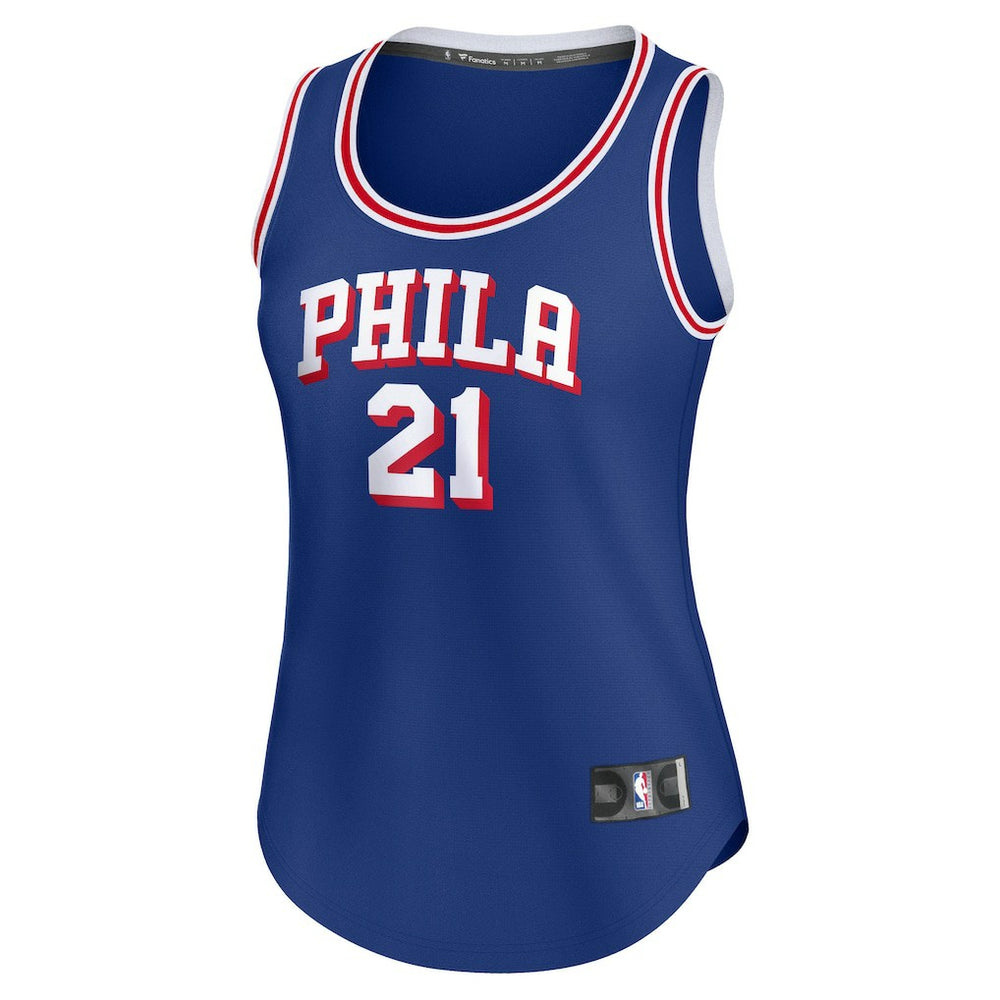 Royal Joel Embiid Philadelphia 76ers Women's Fast Break Player Jersey | NBA