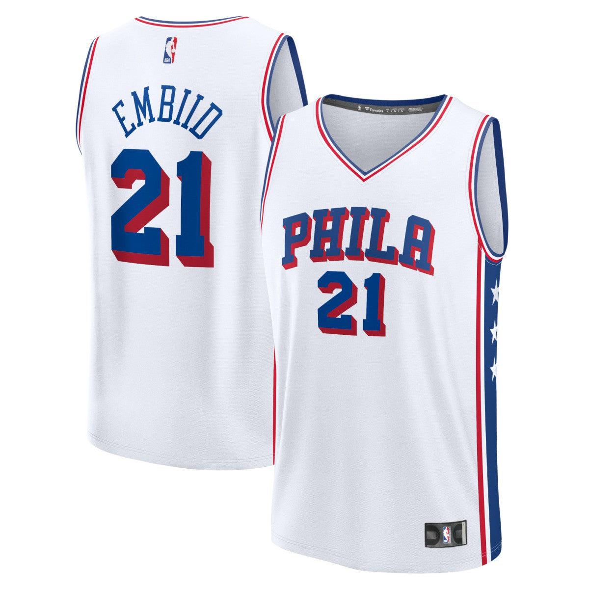 White Joel Embiid Philadelphia 76ers Fast Break Replica Jersey | NBA