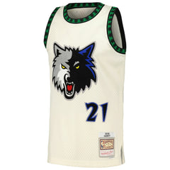 Cream Kevin Garnett Minnesota Timberwolves Chainstitch Swingman Jersey | NBA