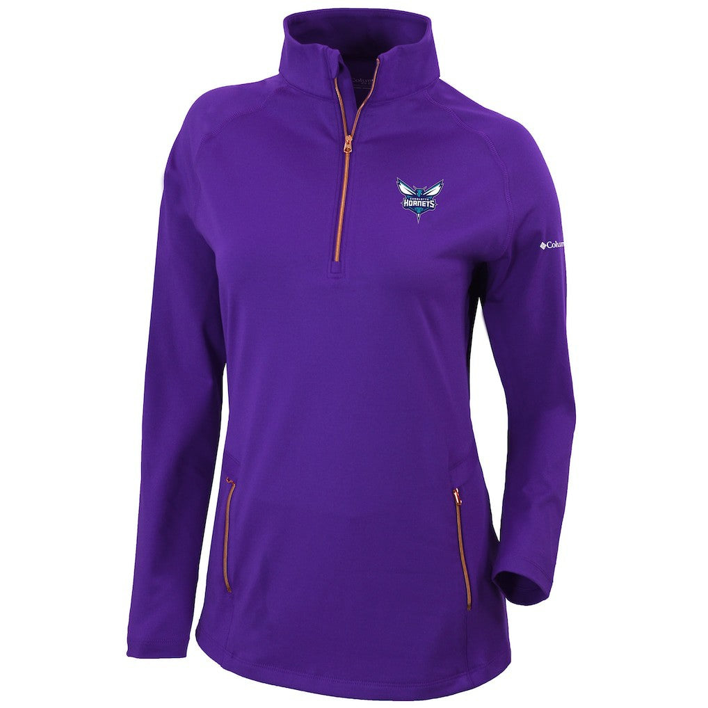 Purple Charlotte Hornets Women's Omni-Wick Outward Nine Quarter-Zip Pullover Top | NBA