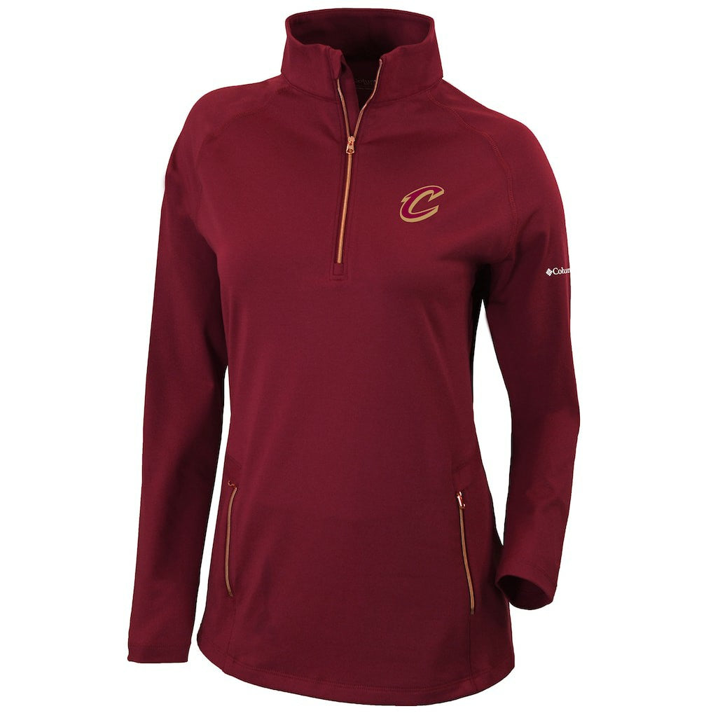 Burgundy Cleveland Cavaliers Women's Omni-Wick Outward Nine Quarter-Zip Pullover Top sale | NBA