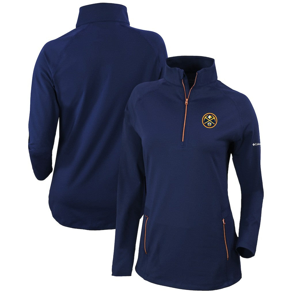 Navy Denver Nuggets Women's Omni-Wick Outward Nine Quarter-Zip Pullover Top sale | NBA