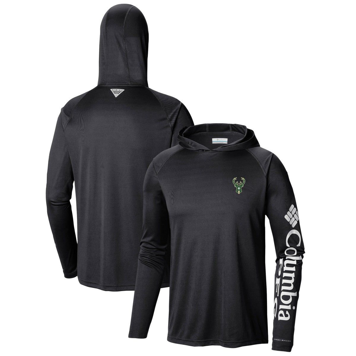 Black Milwaukee Bucks Terminal Tackle Long Sleeve Hoodie T-Shirt | NBA