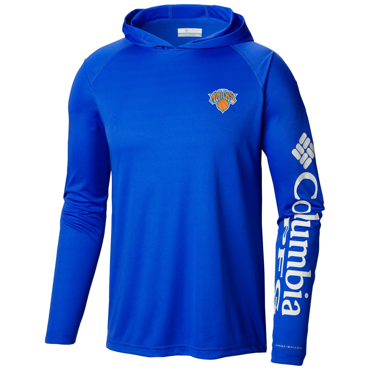 Blue New York Knicks Terminal Tackle Long Sleeve Hoodie T-Shirt | NBA