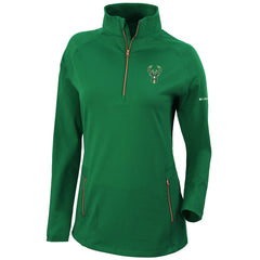 Forest Green Milwaukee Bucks Women's Omni-Wick Outward Nine Quarter-Zip Pullover Top | NBA