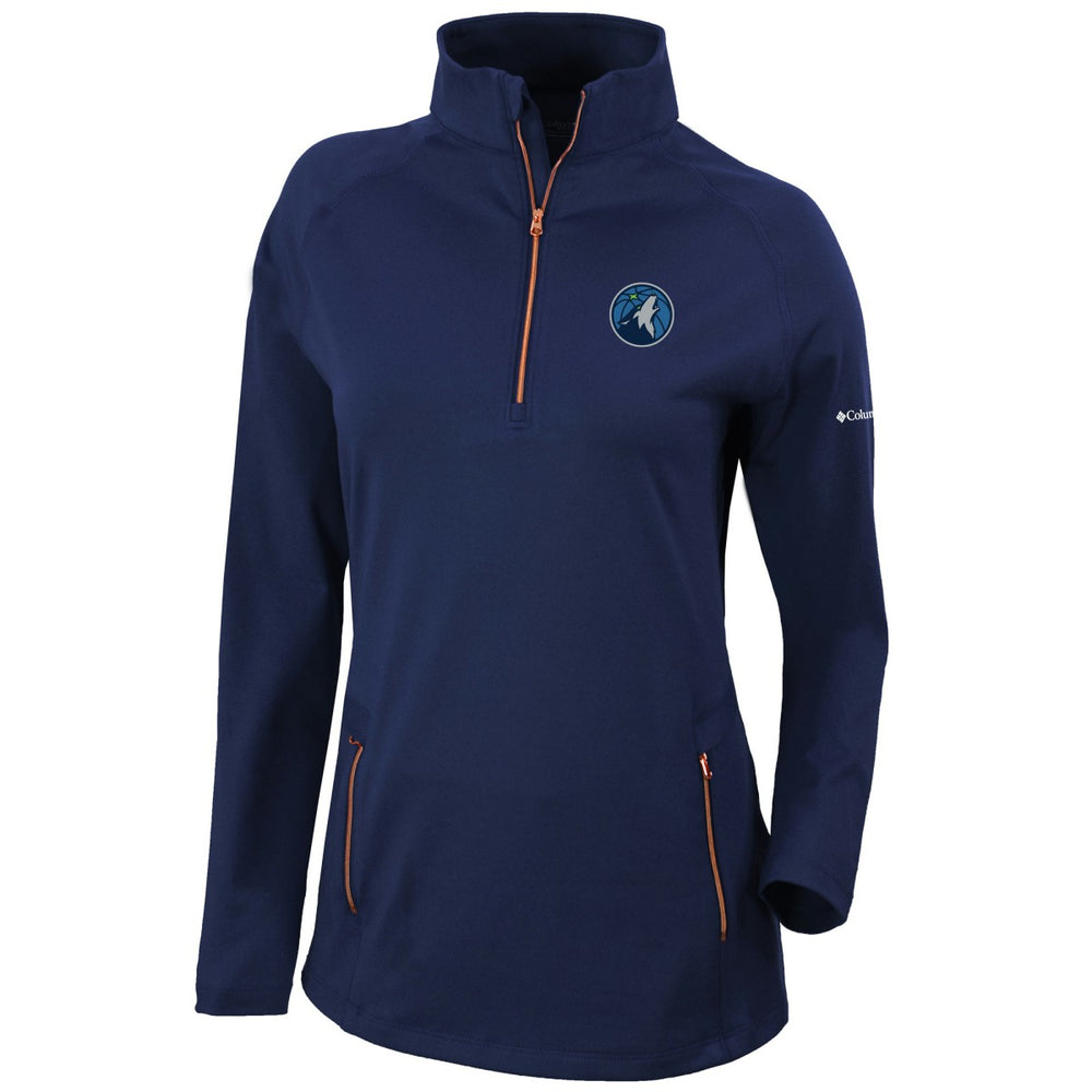 Navy Minnesota Timberwolves Women's Omni-Wick Outward Nine Quarter-Zip Pullover Top | NBA