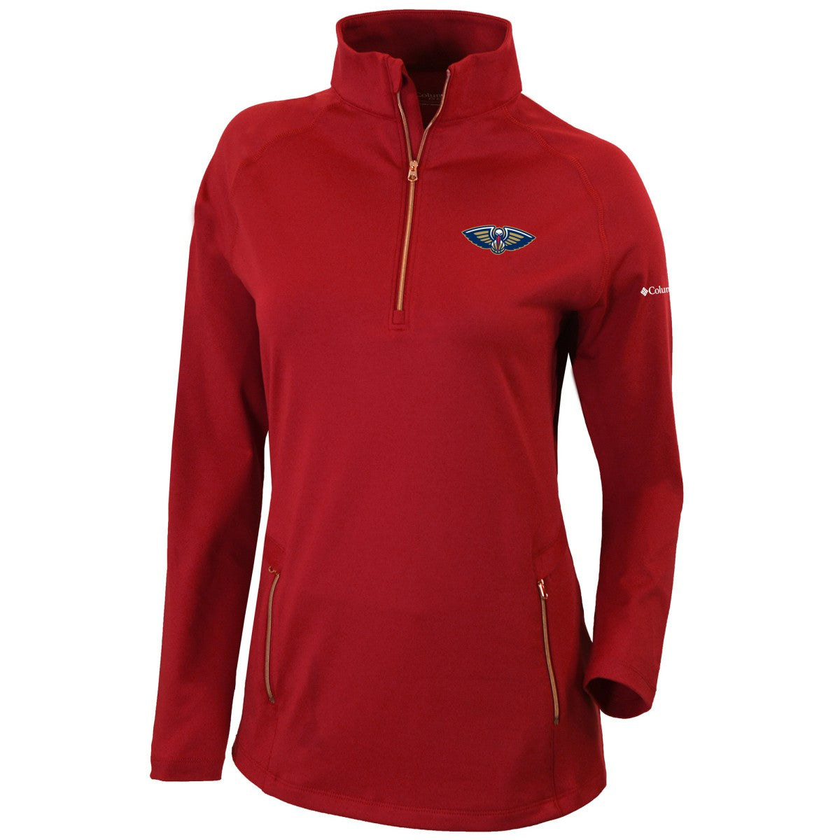 Red New Orleans Pelicans Women's Omni-Wick Outward Nine Quarter-Zip Pullover Top | NBA