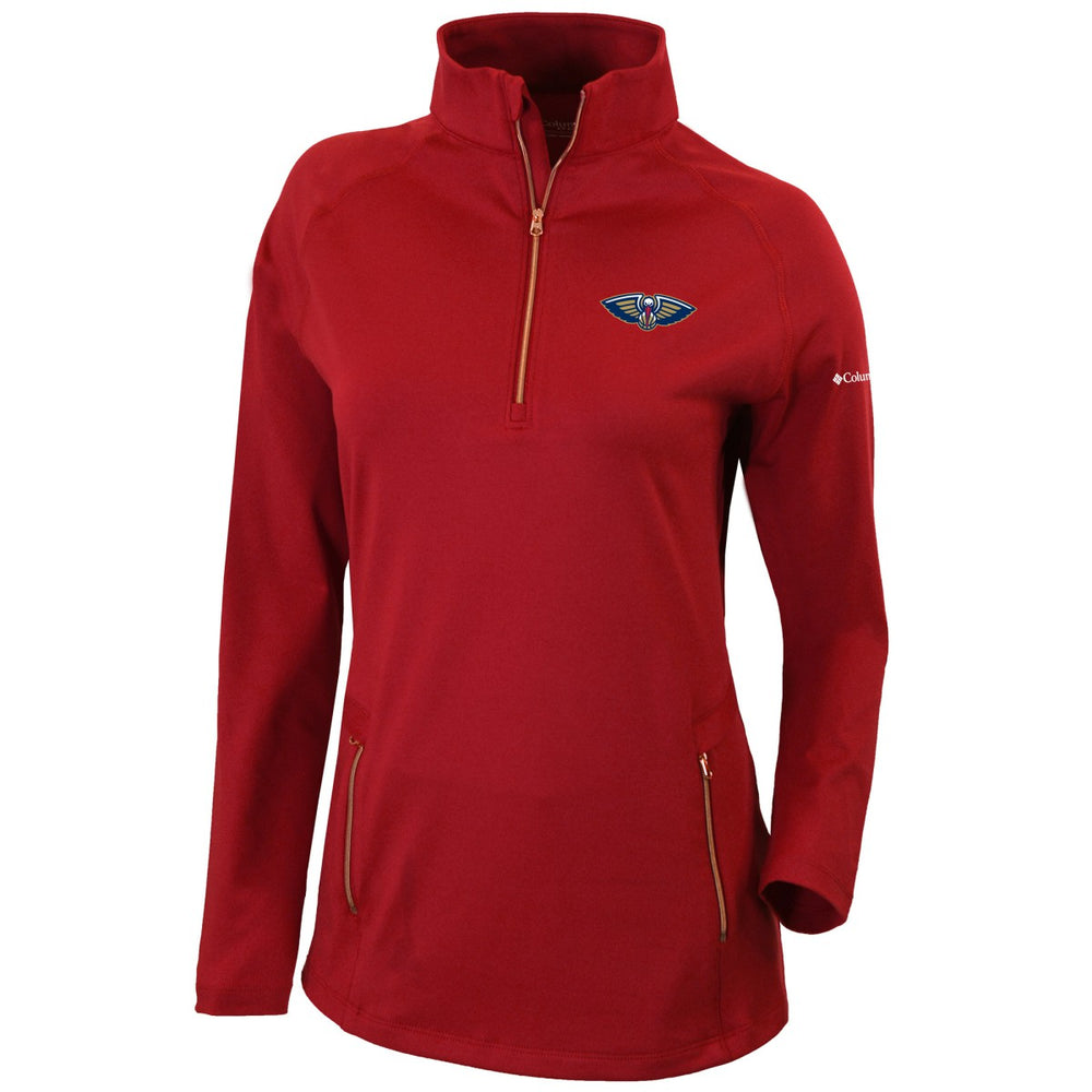 Red New Orleans Pelicans Women's Omni-Wick Outward Nine Quarter-Zip Pullover Top | NBA
