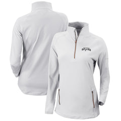 White San Antonio Spurs Women's Omni-Wick Outward Nine Quarter-Zip Pullover Top | NBA