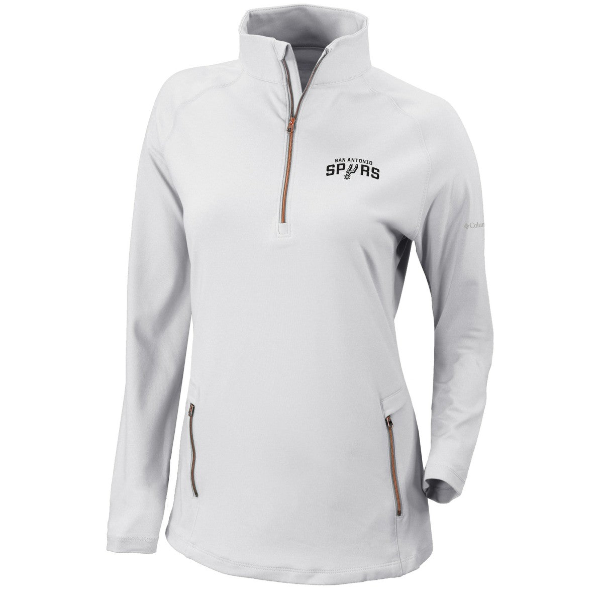 White San Antonio Spurs Women's Omni-Wick Outward Nine Quarter-Zip Pullover Top | NBA