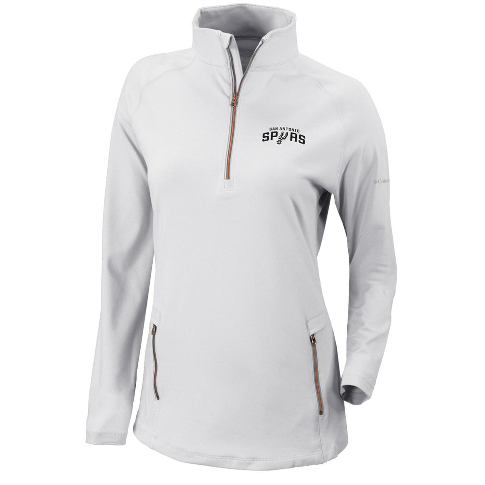 White San Antonio Spurs Women's Omni-Wick Outward Nine Quarter-Zip Pullover Top | NBA