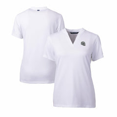 Las Vegas Raiders Cutter & Buck Women's Helmet Logo DryTec Forge Stretch V-Neck Blade Top | NFL New