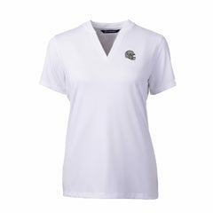 Las Vegas Raiders Cutter & Buck Women's Helmet Logo DryTec Forge Stretch V-Neck Blade Top | NFL New