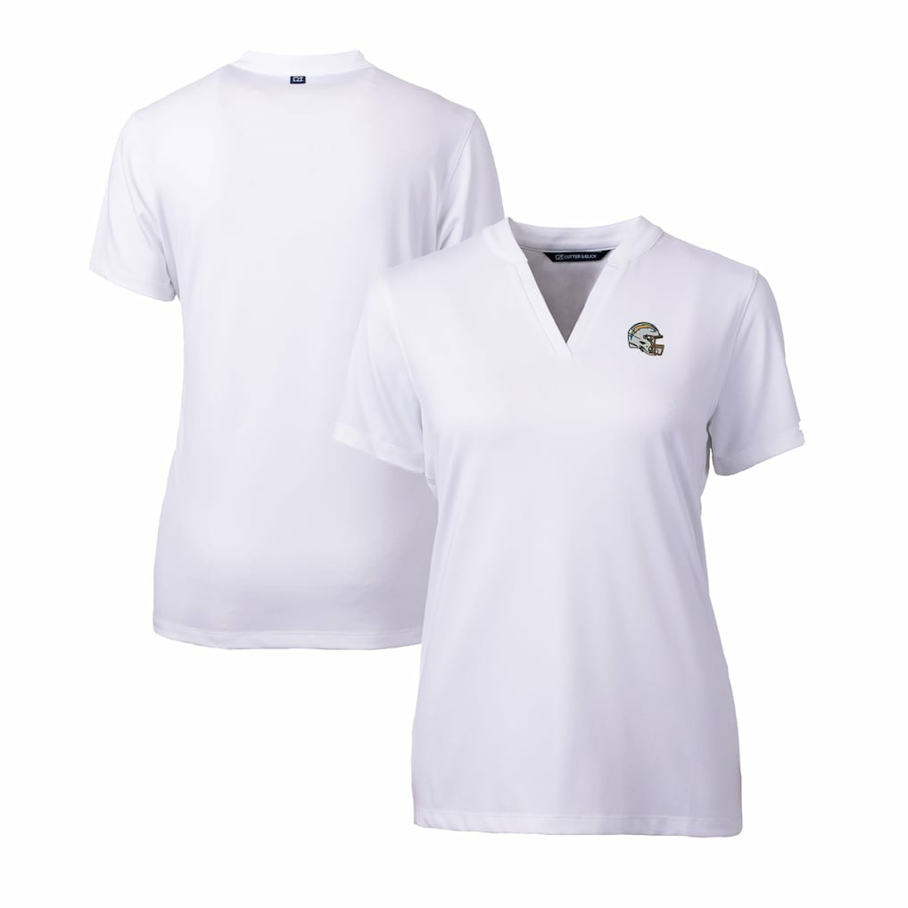Los Angeles Chargers Cutter & Buck Women's Helmet Logo DryTec Forge Stretch V-Neck Blade Top | NFL Near me