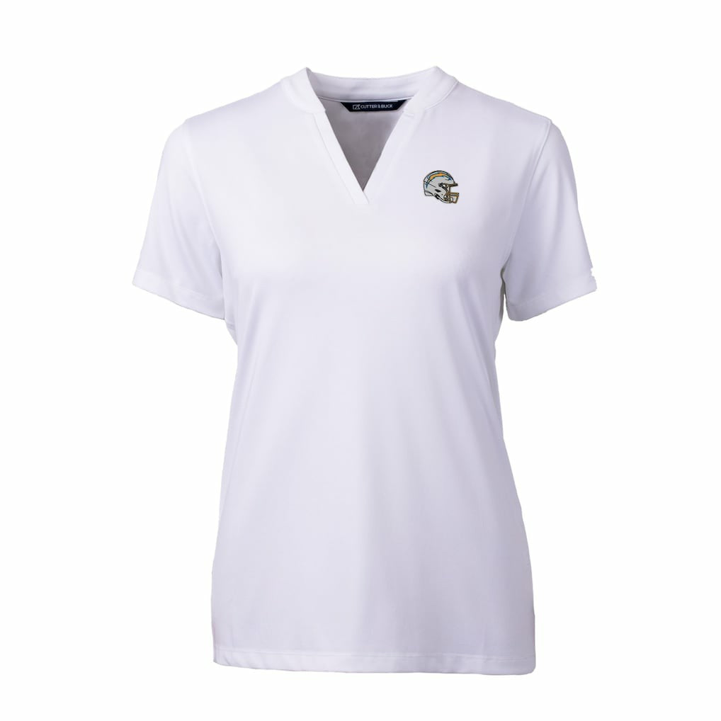 Los Angeles Chargers Cutter & Buck Women's Helmet Logo DryTec Forge Stretch V-Neck Blade Top | NFL Near me