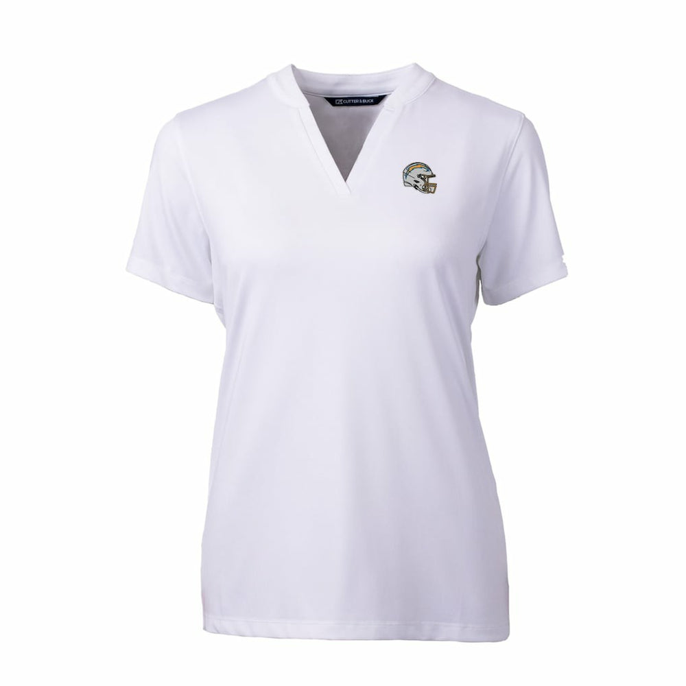 Los Angeles Chargers Cutter & Buck Women's Helmet Logo DryTec Forge Stretch V-Neck Blade Top | NFL Near me