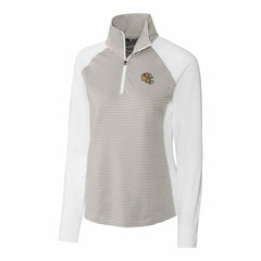 San Francisco 49ers Cutter & Buck Women's Helmet Logo DryTec Forge Tonal Stripe Stretch Half-Zip Top | NFL New
