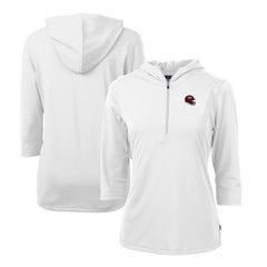 Washington Commanders Cutter & Buck Women's Helmet Logo DryTec Virtue Eco Pique Recycled Half-Zip Pullover Hoodie | NFL Discount