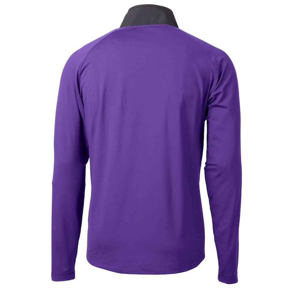 Minnesota Vikings Cutter & Buck Helmet Adapt Eco Knit Hybrid Recycled Quarter-Zip Pullover Top | NFL Sale