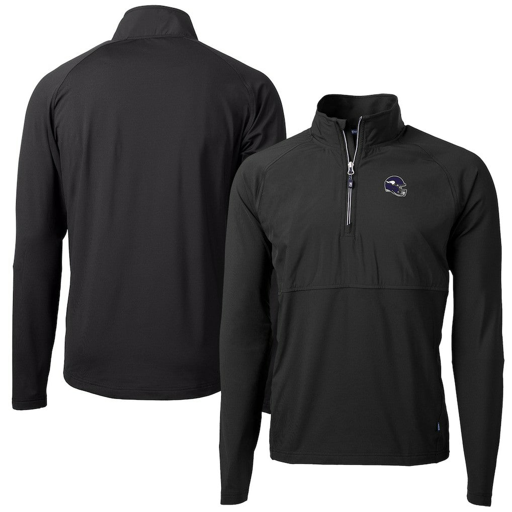 Minnesota Vikings Cutter & Buck Helmet Adapt Eco Knit Hybrid Recycled Quarter-Zip Pullover Top | NFL Online