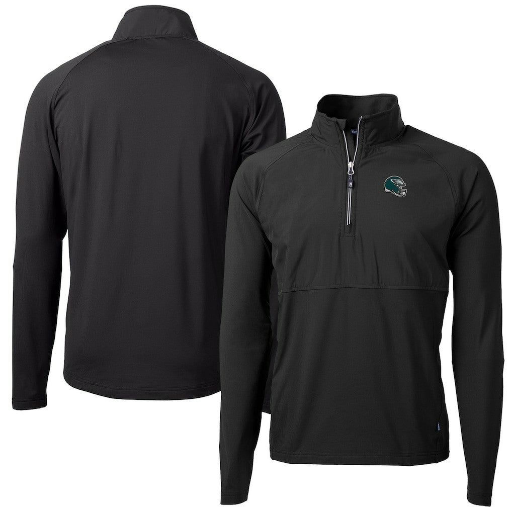 Philadelphia Eagles Cutter & Buck Helmet Adapt Eco Knit Hybrid Recycled Quarter-Zip Pullover Top | NFL US