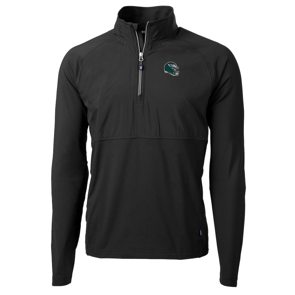 Philadelphia Eagles Cutter & Buck Helmet Adapt Eco Knit Hybrid Recycled Quarter-Zip Pullover Top | NFL US