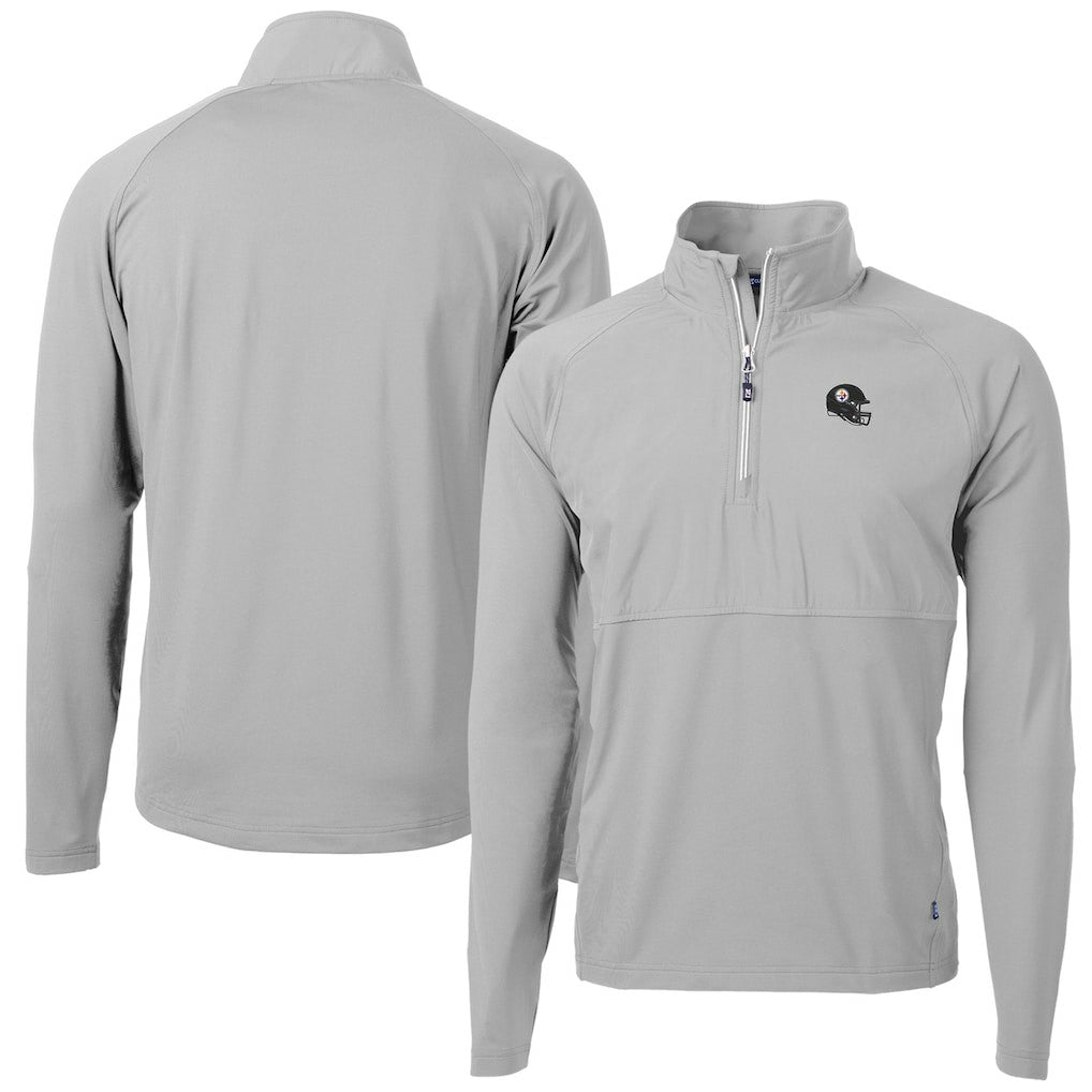 Pittsburgh Steelers Cutter & Buck Helmet Adapt Eco Knit Hybrid Recycled Quarter-Zip Pullover Top | NFL New