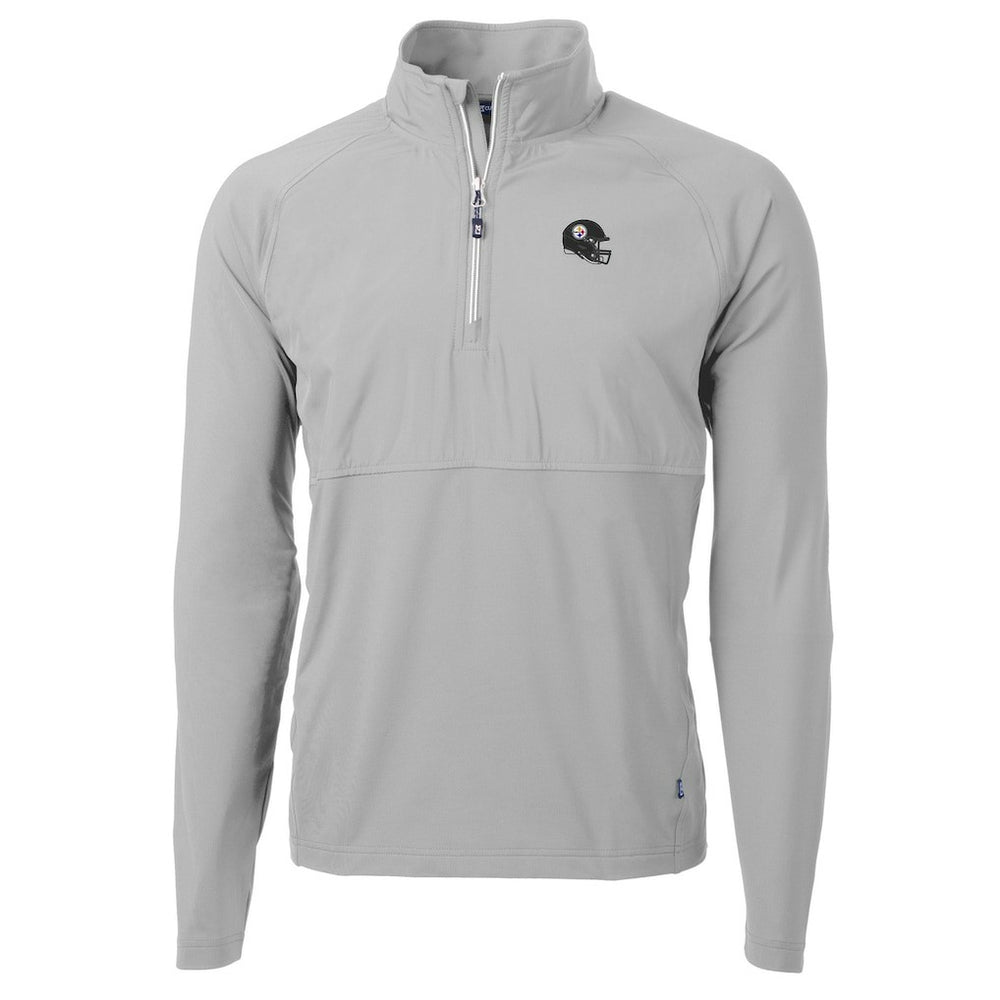 Pittsburgh Steelers Cutter & Buck Helmet Adapt Eco Knit Hybrid Recycled Quarter-Zip Pullover Top | NFL New